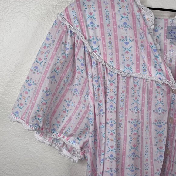 Lanz of Salzburg Nightgown Long Women's Pink Sz 2X Lawn Cottage Core Prarie - Picture 4 of 10